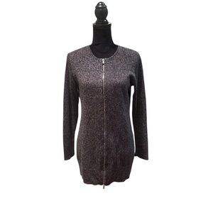 Calvin Klein classic marble black white knit cabincore cardigan sweater medium